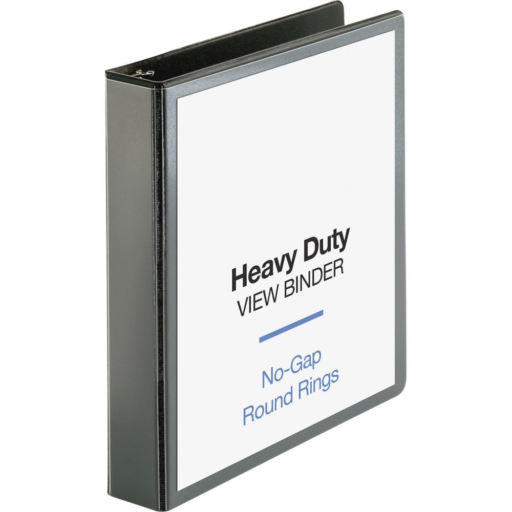 Image of Business Source View Binder, Round Ring, 1-1/2" Cap, Letter-size, Black