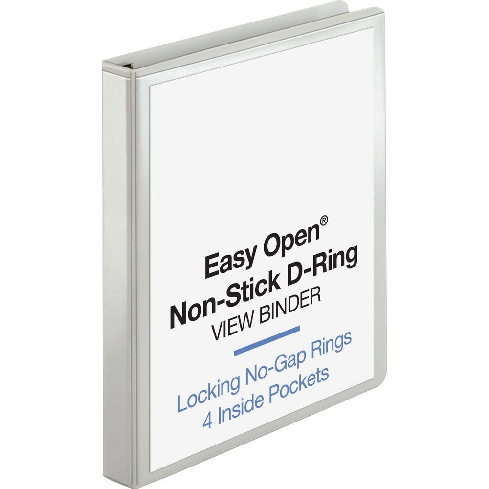 Image of Business Source View Binder, Locking D-Ring, 1" Capacity, Letter, White