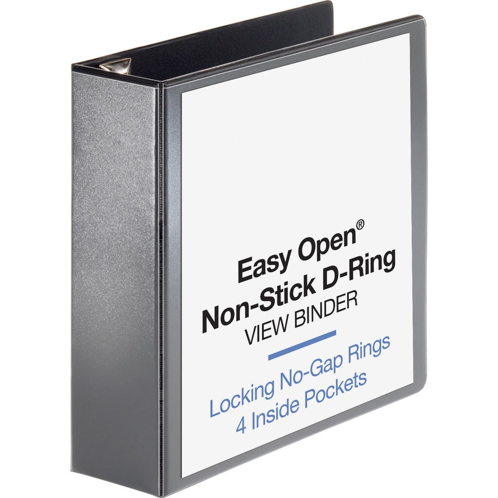 Image of Business Source View Binder, Locking D-Ring, 3" Capacity, Letter, Black