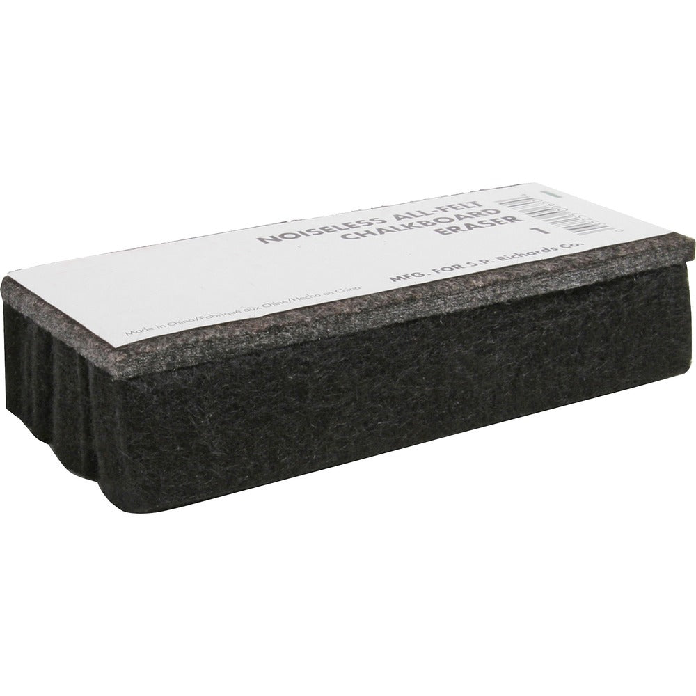 Image of Lorell Chalkboard Eraser, Felt, Dustless, Black