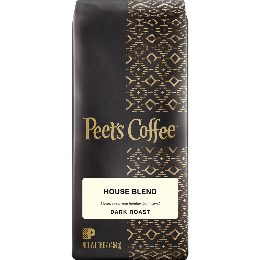 Image of Peet's Coffee & Tea Coffee, House Blend, Whole Bean, 1 lb, Black