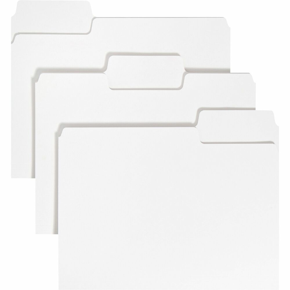 Image of Smead File Folders, 1/3-cut SuperTab, Letter, 100/BX, White
