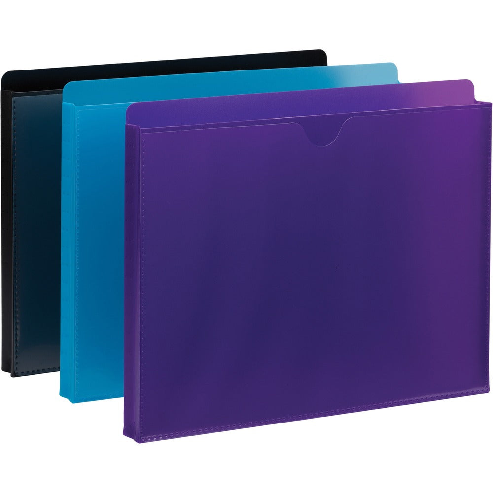 Image of Smead File Jackets,w/Sleeve,1" Exp,Poly,11-3/4"x9-1/2",6/PK,AST