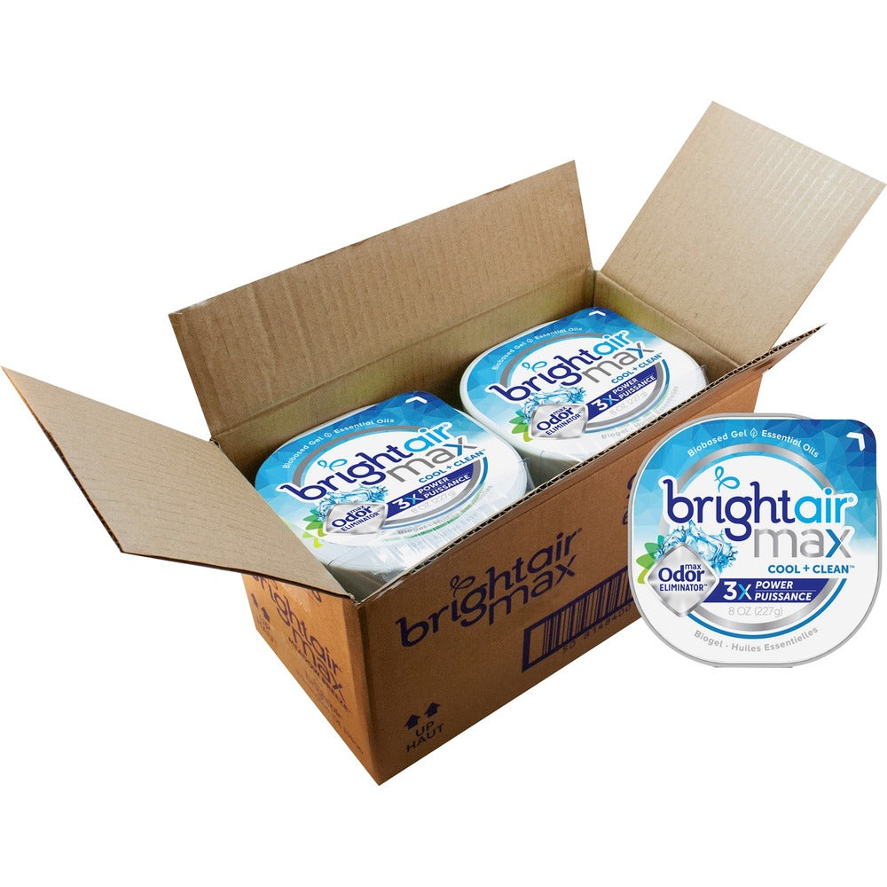 Image of Bright Air Odor Eliminator Gel,Cool Clean,8 oz,5"x5"x1-4/5",6/CT,BE