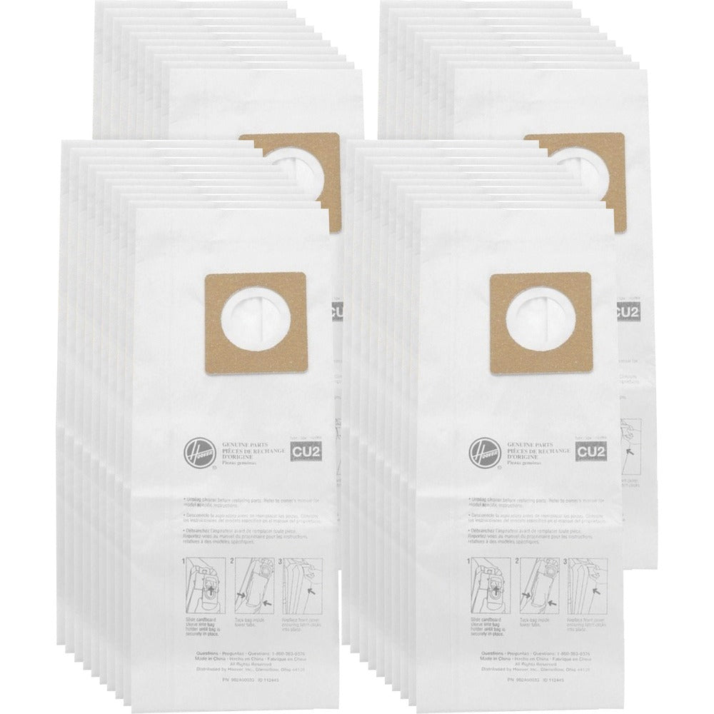 Image of Hoover Vacuum Filter Bags, f/HushTone, 10/PK, 4PK/CT, White