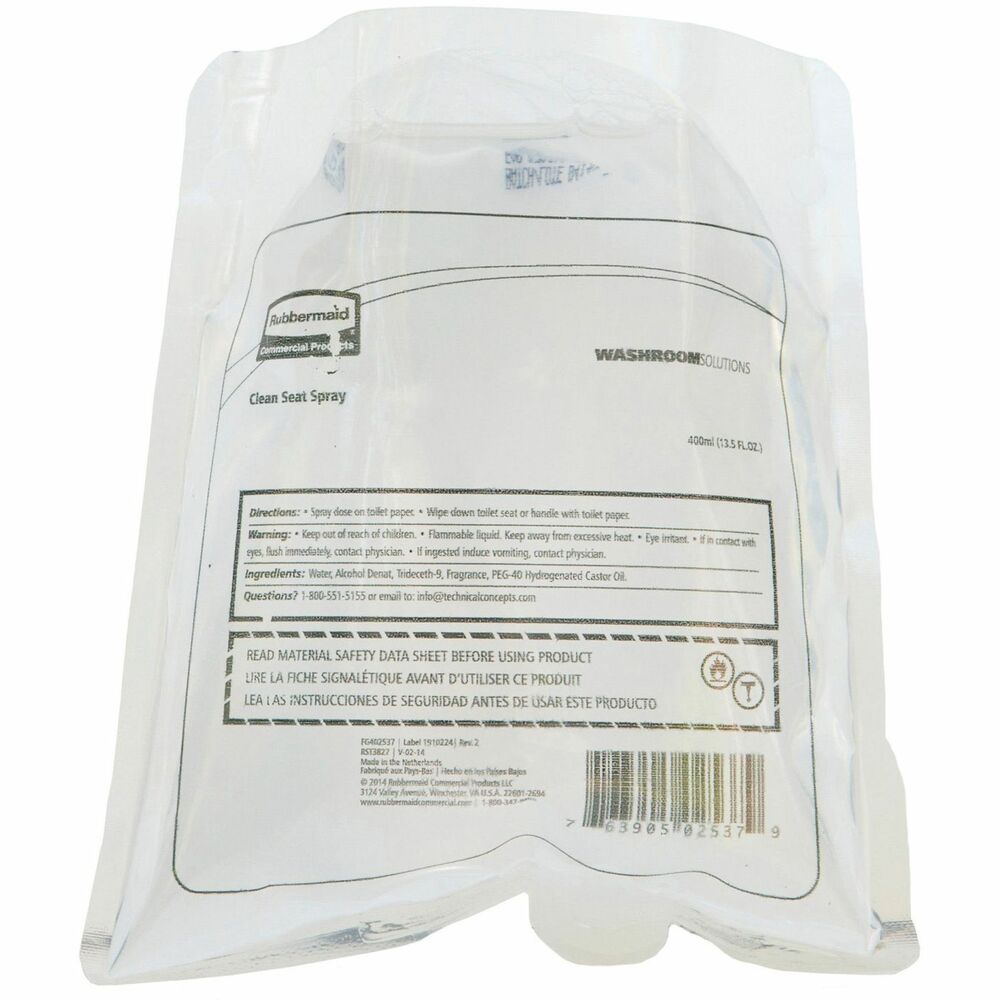 Image of Rubbermaid Commercial Products Spray Refill, f/CleanSeat Spray Dispenser, 400ml, 12/CT