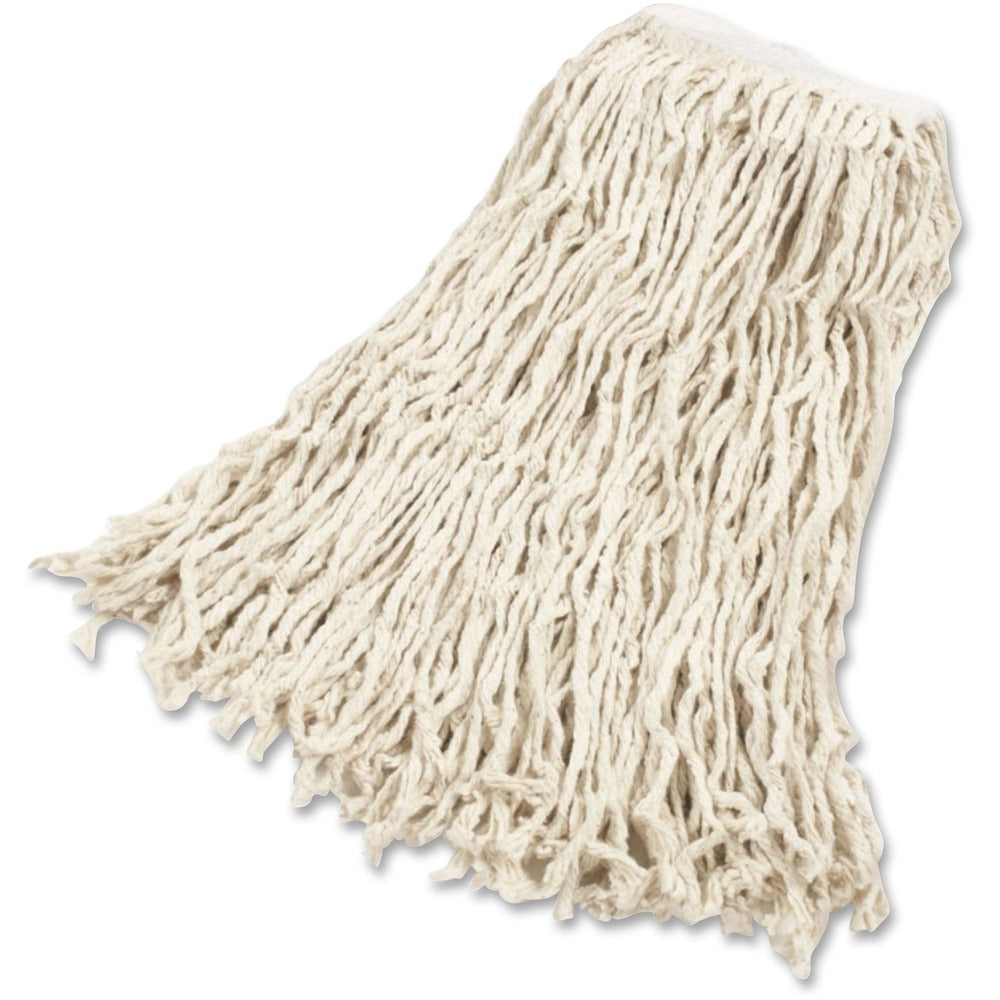 Image of Rubbermaid Commercial Products Wet Mop, Cotton, 1" Headband, 16oz, 12/CT, White