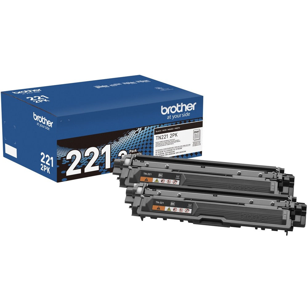 Image of Brother Toner Cartridges, 2500 Yield, 2/BX, BK