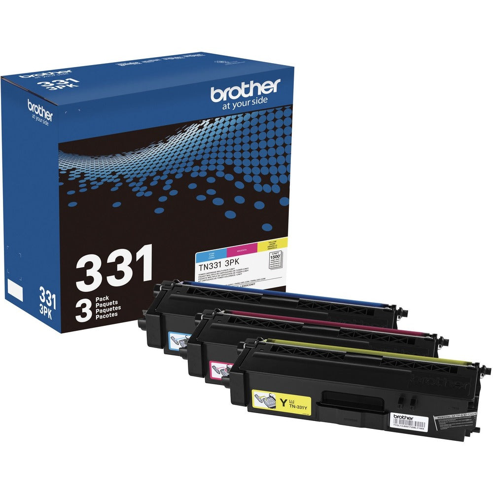 Image of Brother Toner Cartridge, 1500 Yield, 3/BX, CYN/MA/YW