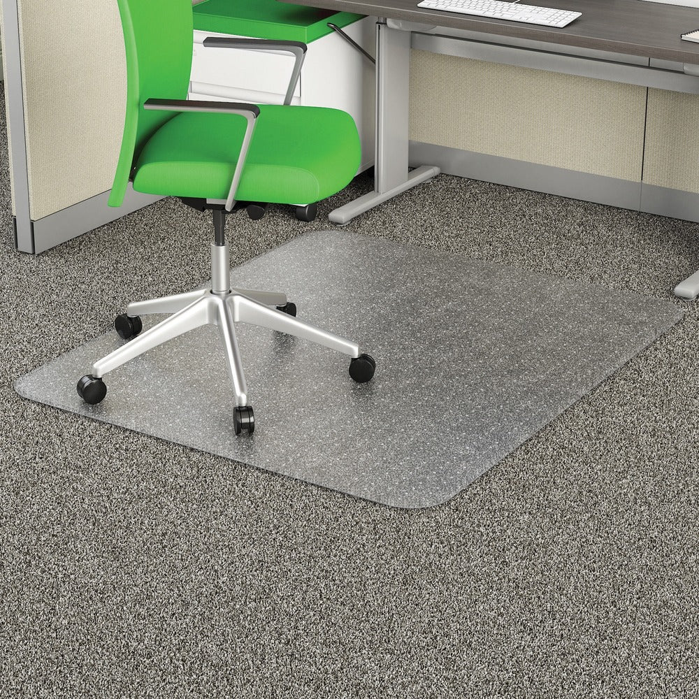 Image of Deflecto Chairmat, w/No Lip, Commercial Pile, 46"Wx60"Lx1/10"H, Clear