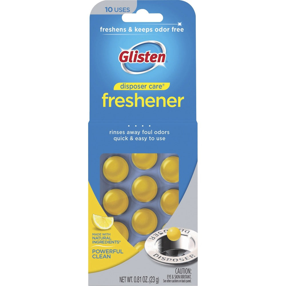 Image of Glisten Garbage Disposal Freshener, 0.81 oz, 10/PK, Yellow