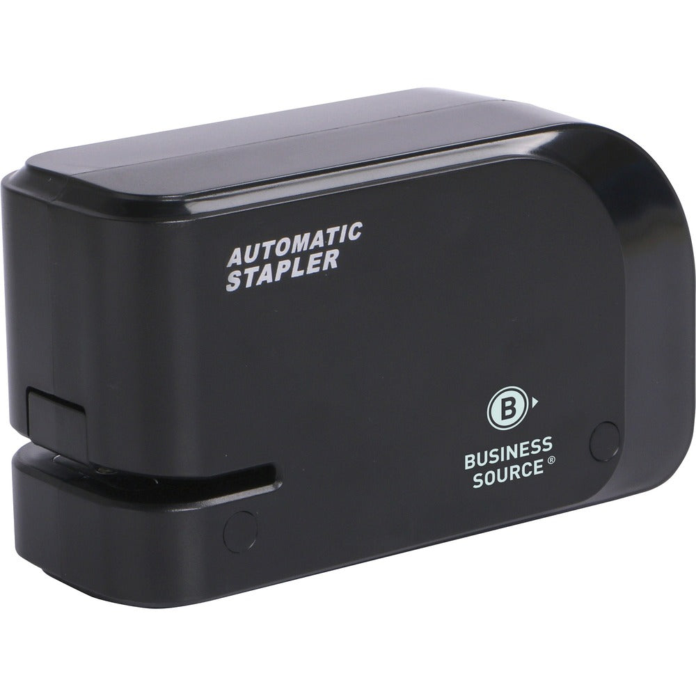 Image of Business Source Stapler, Electric, 20-Sheet Cap, 2-2/5"Wx8"Lx3-1/4"H, Black
