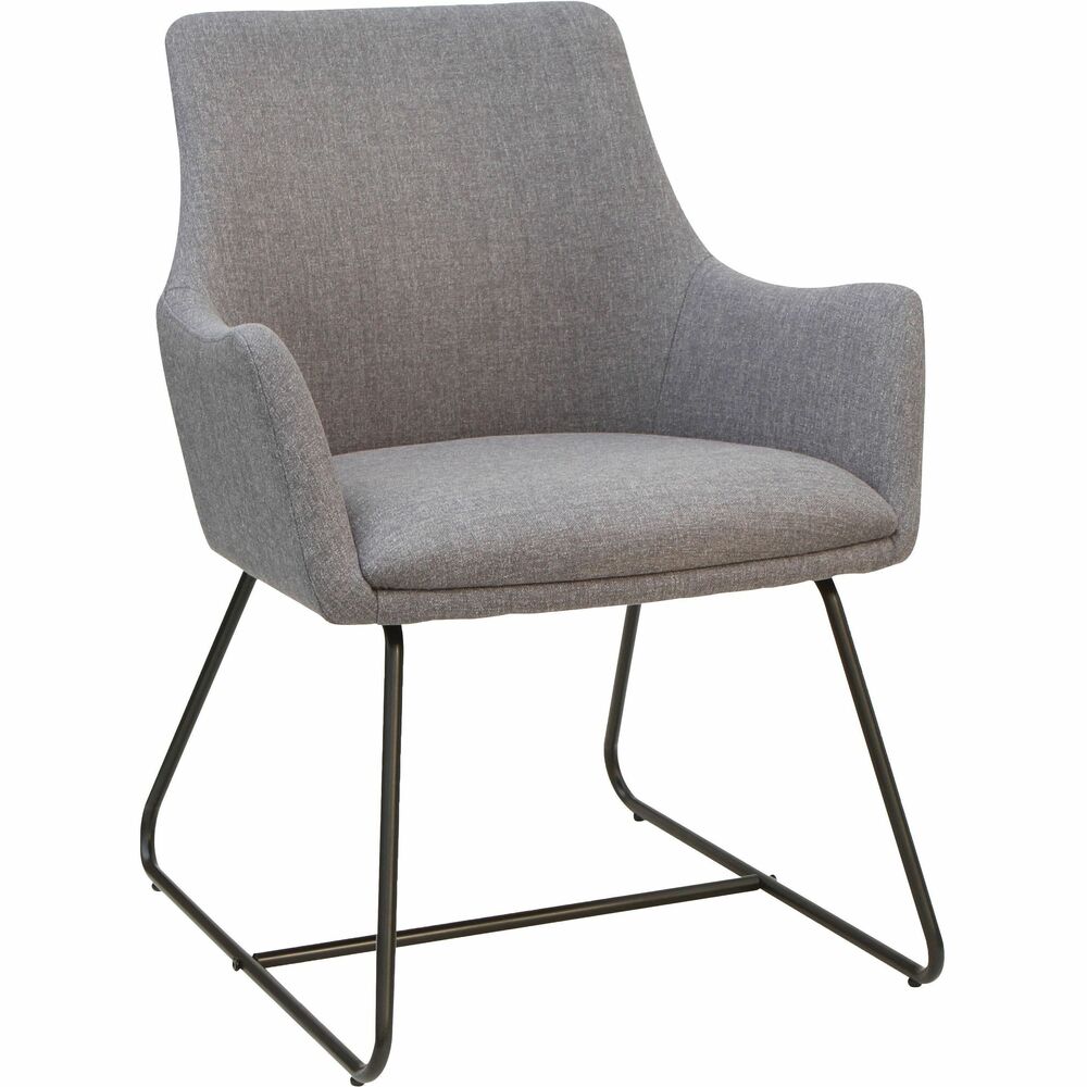 Image of Lorell Guest Chair, Flannel Fabric, 25-1/8"x26-1/8"x33-1/2", Gray