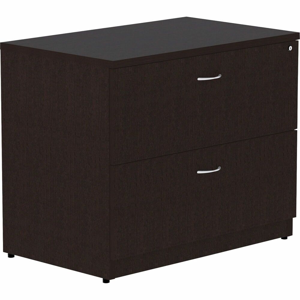 Image of Lorell Lateral File, 2 Drawer, Locking, 36"x22"x29-1/2", Espresso