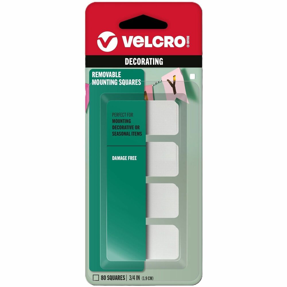 Image of Velcro Industries Mounting Tape, Removable, Squares, 3/4", 80/PK, WE