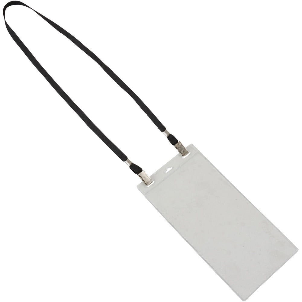 Image of Advantus Corp. Badge Holder, 3-Slot, 4"Wx8"Lx3/50"H, 5/PK, Clear/Black