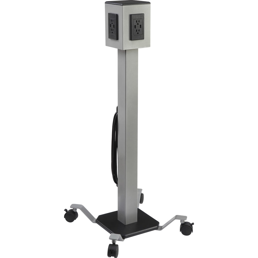 Image of Lorell Power Tower, 8 USB, Mobile, 15-3/4"x15-3/4"x43-1/4", Gray
