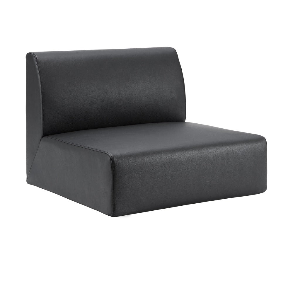 Image of Lorell Sofa, Single Seat, Polyurethane, 25-1/2"x25-1/2"x19-5/8", BK
