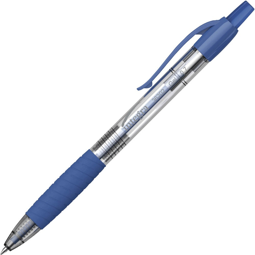 Image of Integra Gel Pen, 0.7mm Point, Retractable, 1 DZ, Blue