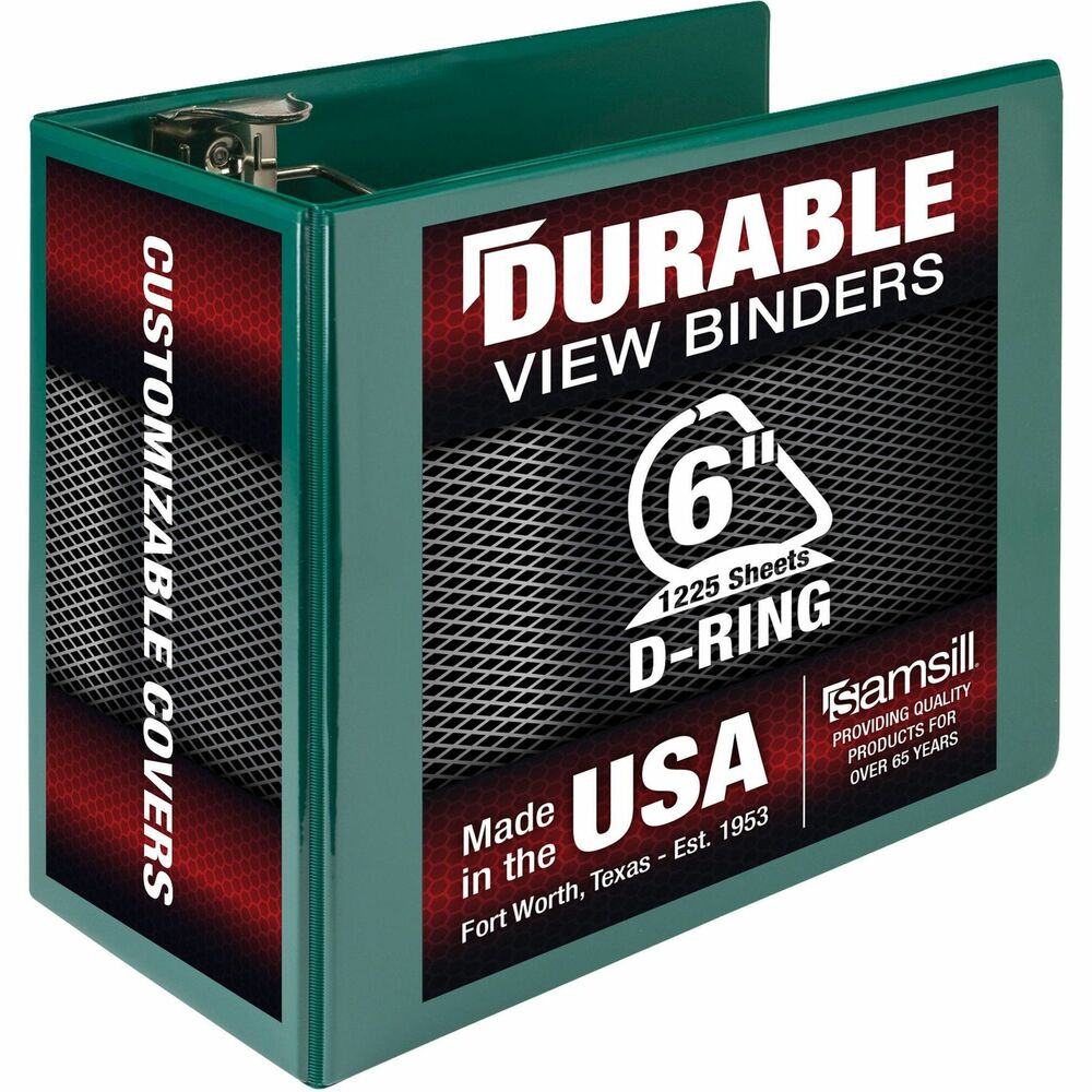 Image of Samsill Binder, Locking, 6" D-Ring, 8-1/2"x11"Pg Sz, Green