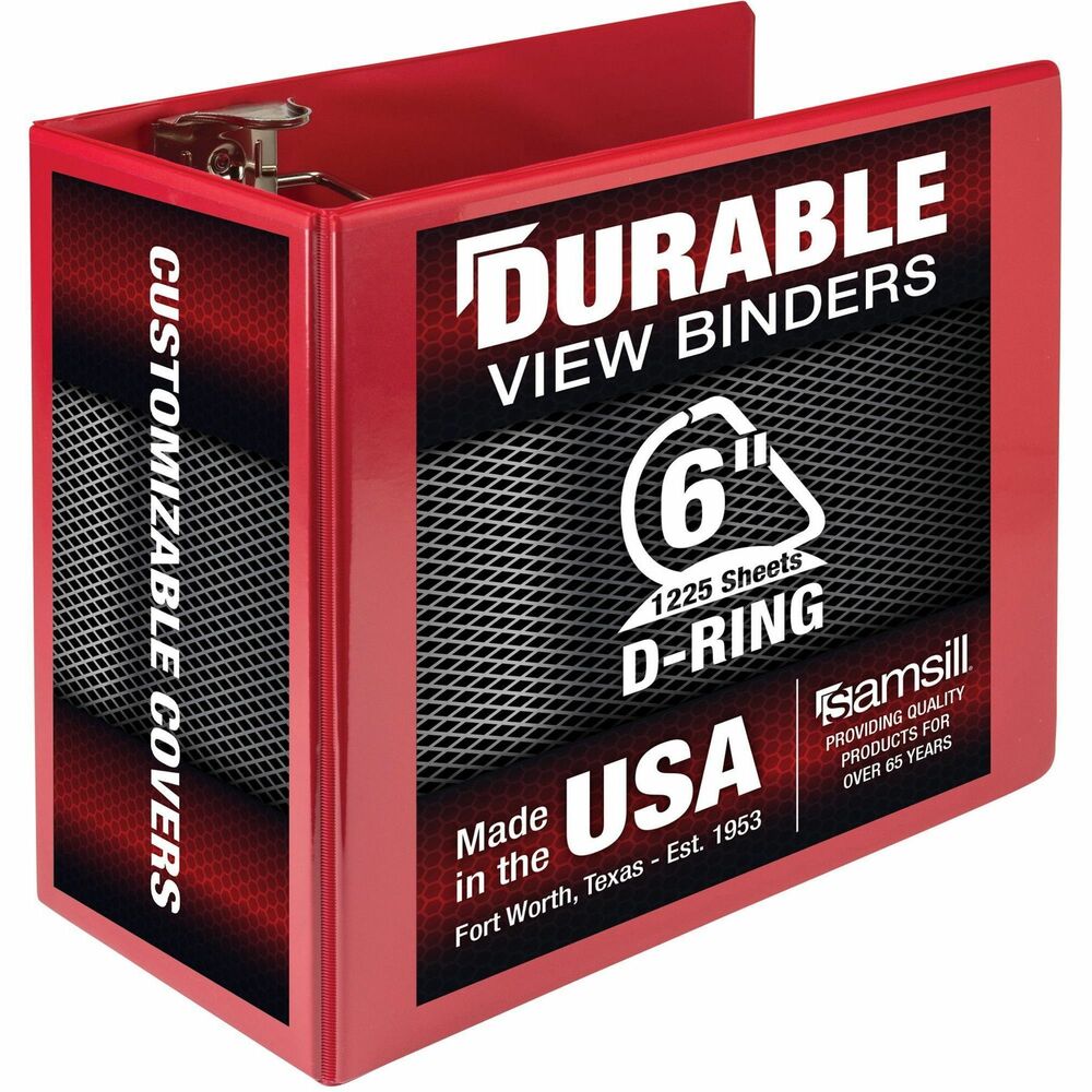 Image of Samsill Binder, Locking, 6" D-Ring, 8-1/2"x11"Pg Sz, Red