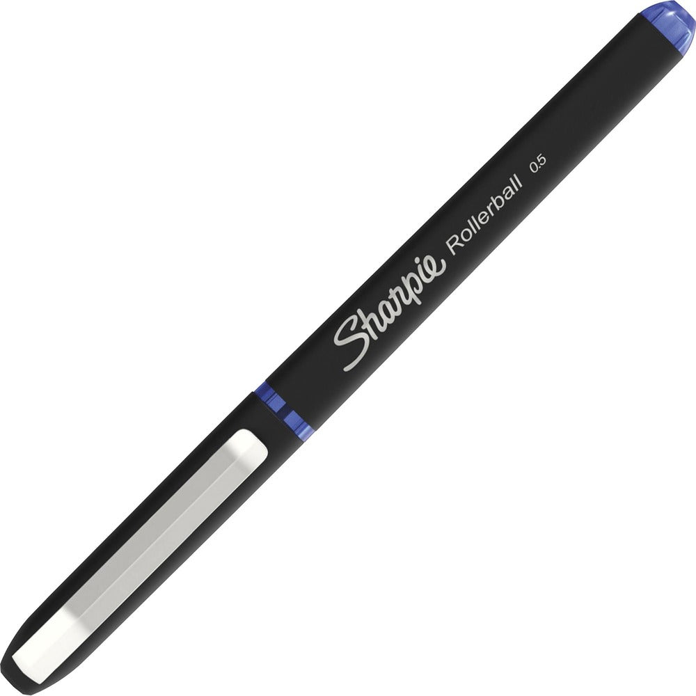 Image of Newell Brands Rollerball Pen, 0.5mm Point, 3/10"Wx3/10"Lx7"H, 4/PK, Blue
