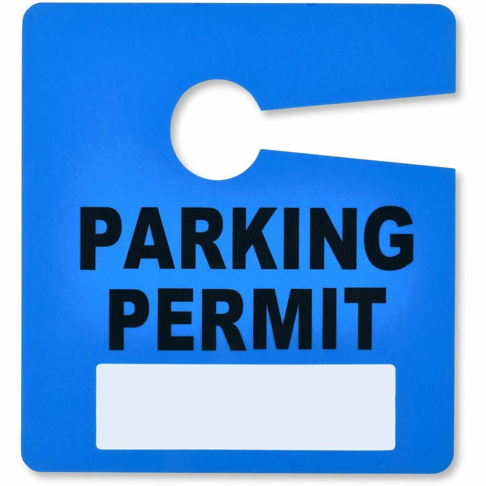 Image of Tatco Parking Permit, Reusable, 2-4/5"Wx3"H, 50/PK, Blue