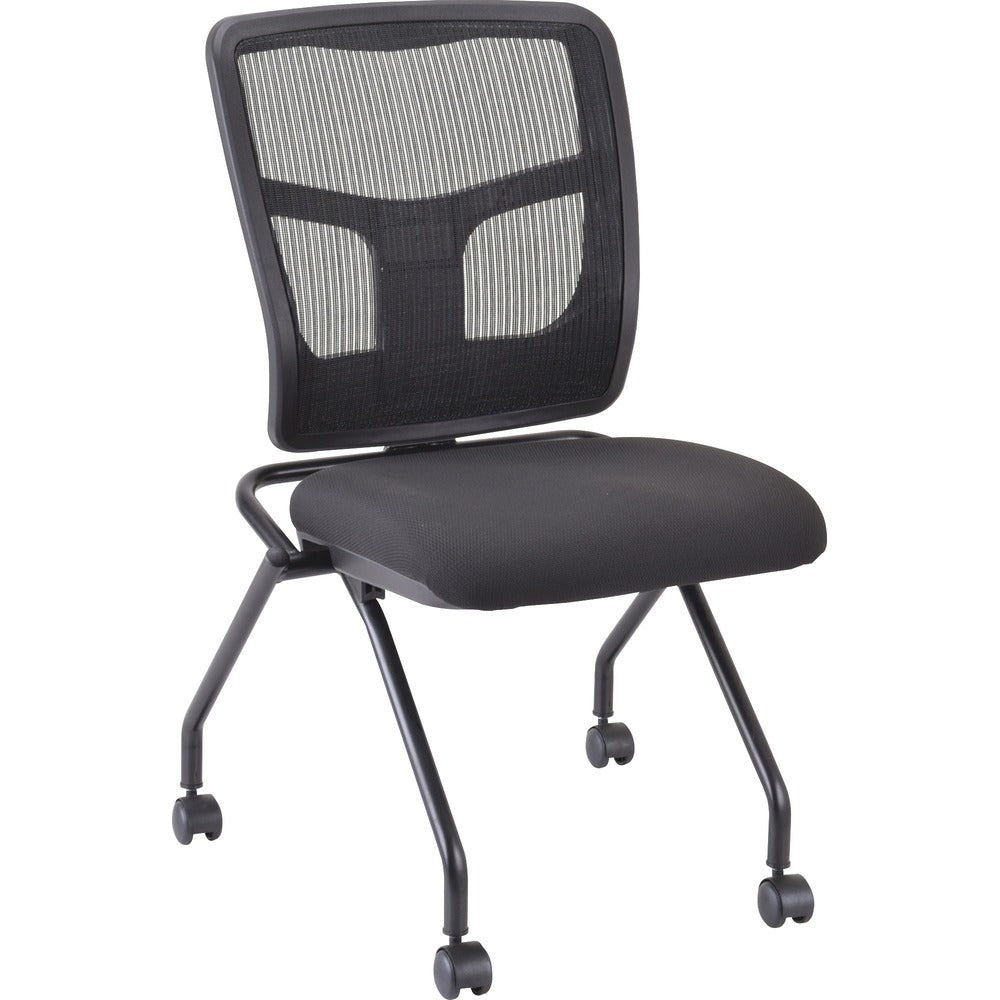 Image of Lorell Guest Chair,Mesh Back,24-2/3"x24"x37",2/CT,BK Seat/BK Frame