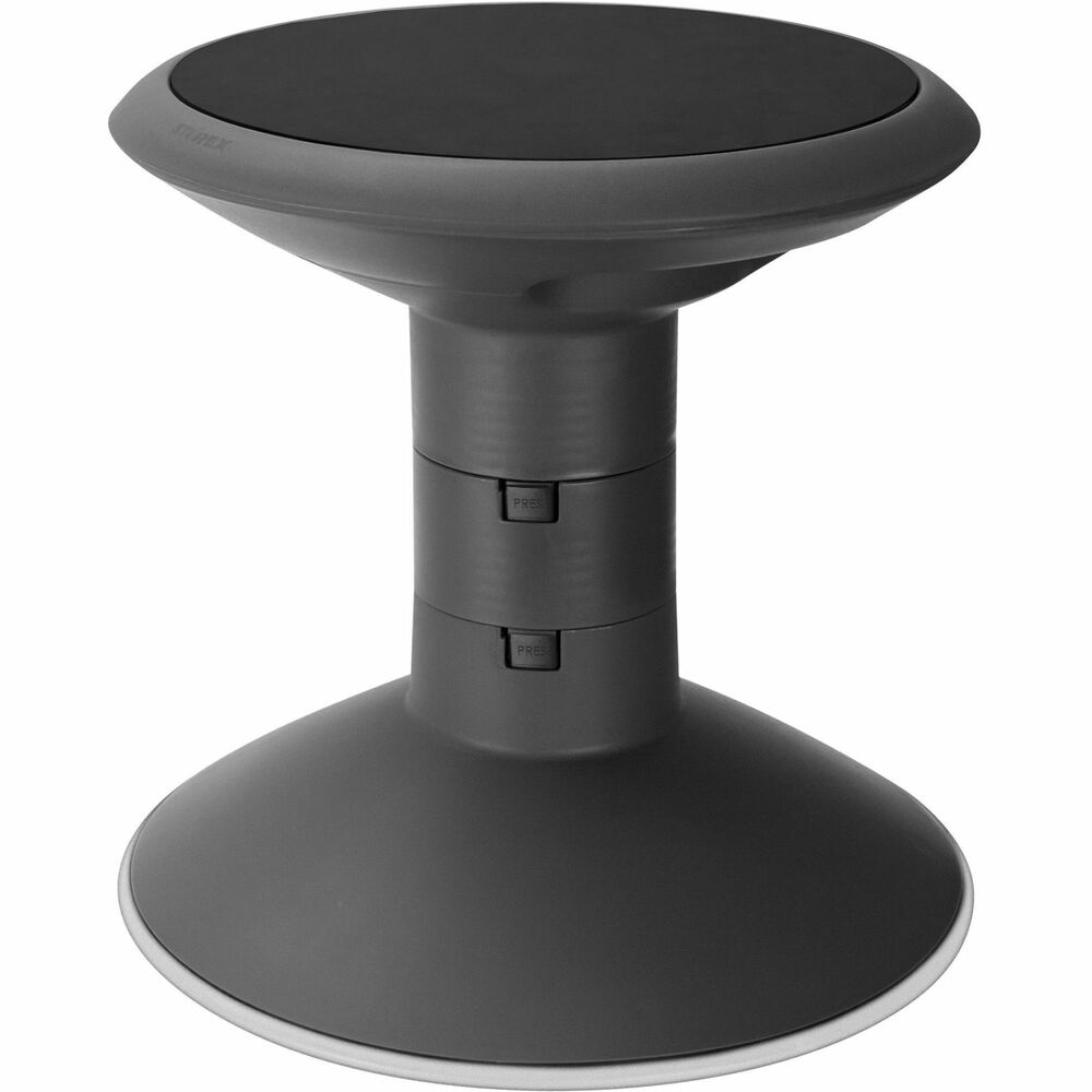 Image of Storex Industries Corporation Stool, Active Seating, Wiggle, 13"Dia x 12"-18"H, Black