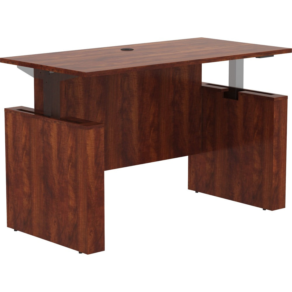 Image of Lorell Sit-Stand Desk Shell, Essentials, 60"x29"x29-49", Cherry