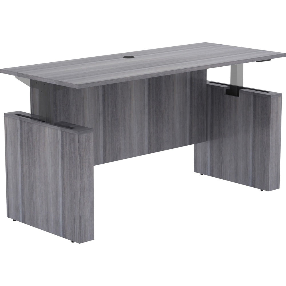 Image of Lorell Sit-Stand Desk Shell, Essentials, 72"x29"x29"-49", Charcoal