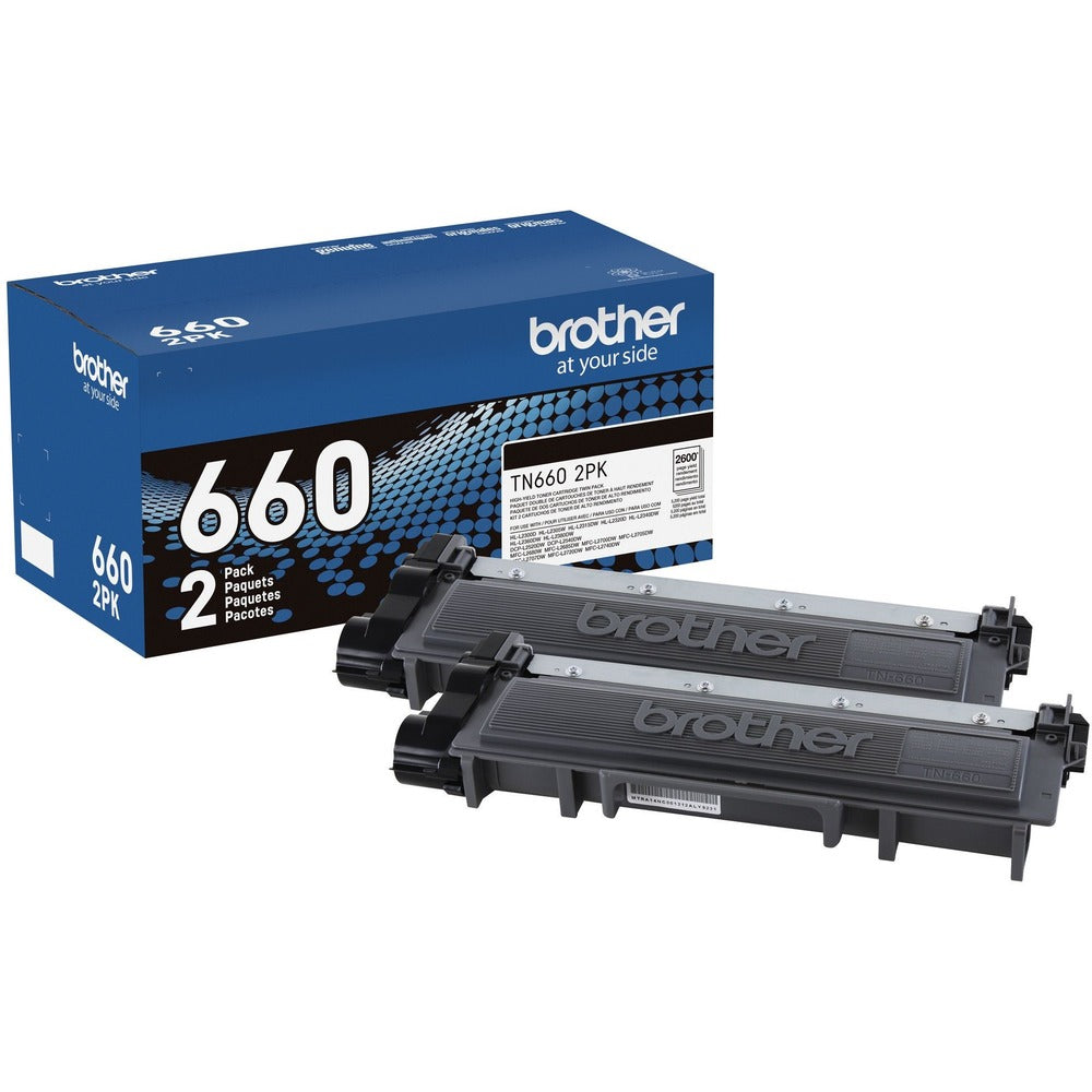 Image of Brother Toner Cartridge, 2600 Page Yield, 2/BX, Black