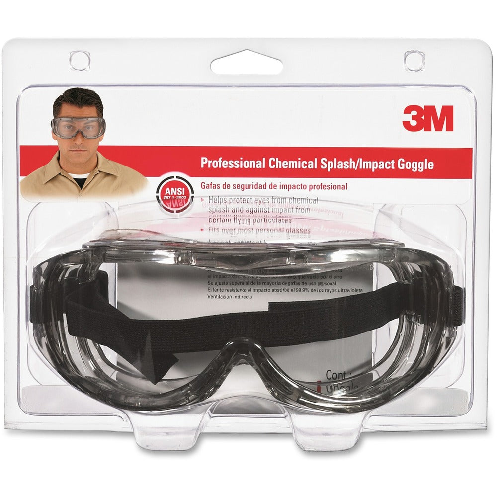 Image of 3M Protective Eyewear, Wraparound, Adj.Headband, BK/Clear