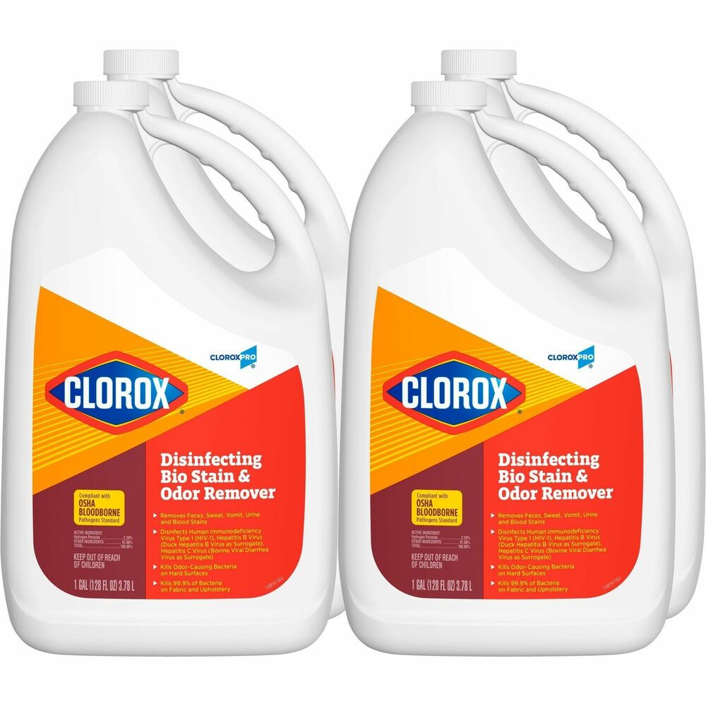 Image of Clorox Company Disinfecting Bio Stain and Odor Remover, 128 fl oz, 4/CT,TLT