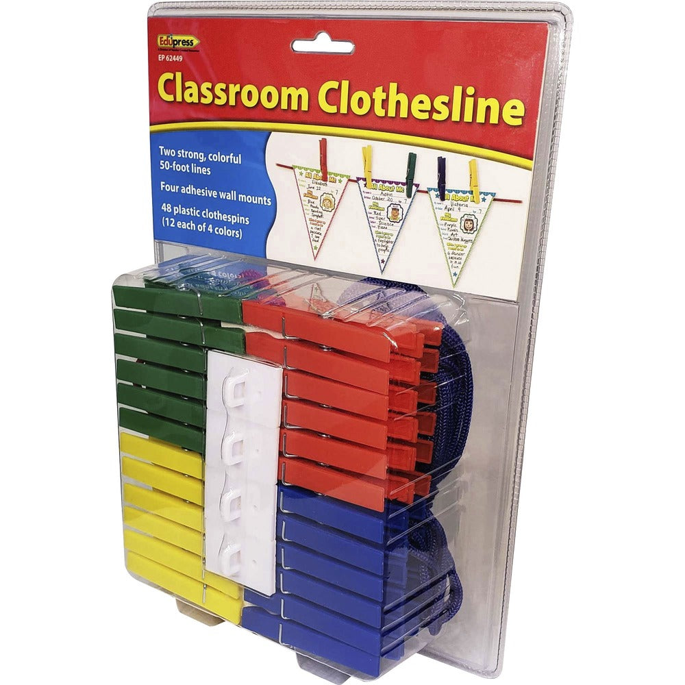 Image of Teacher Created Resources Classroom Clothesline,7-7/10"Wx10-4/5"Lx2-3/10"H,2/PK,Multi