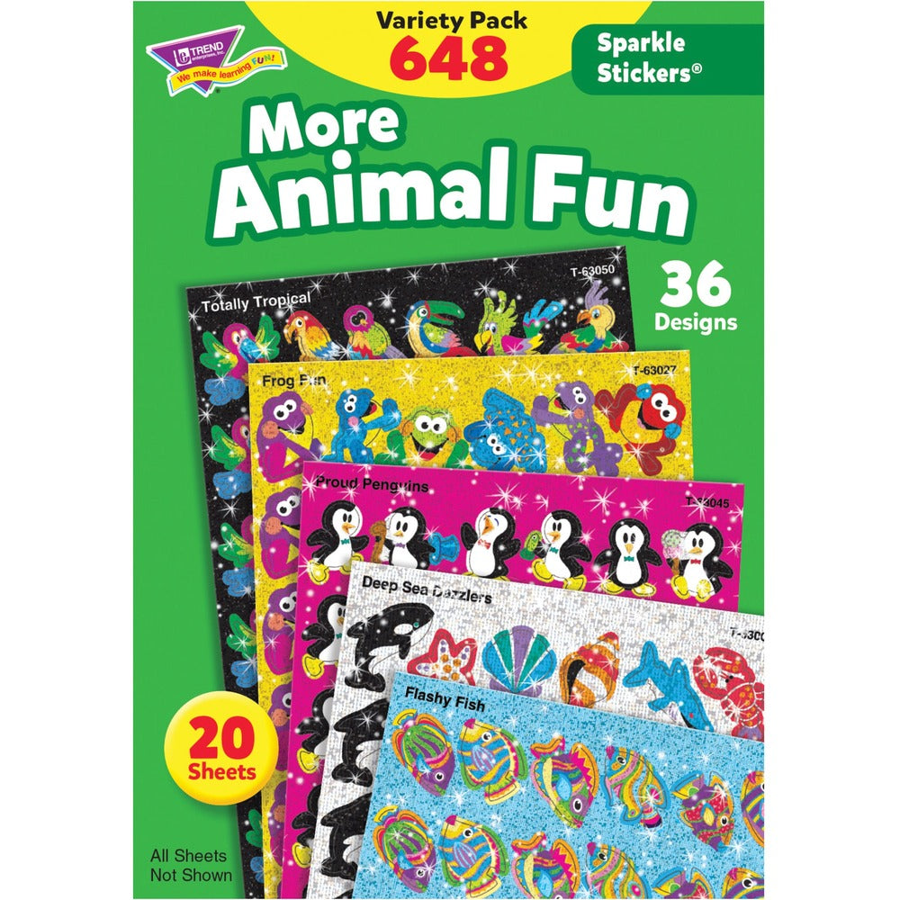 Image of Trend Enterprises Sticker Variety Pack, Sparklers, Animals, 37 Designs, 648/PK