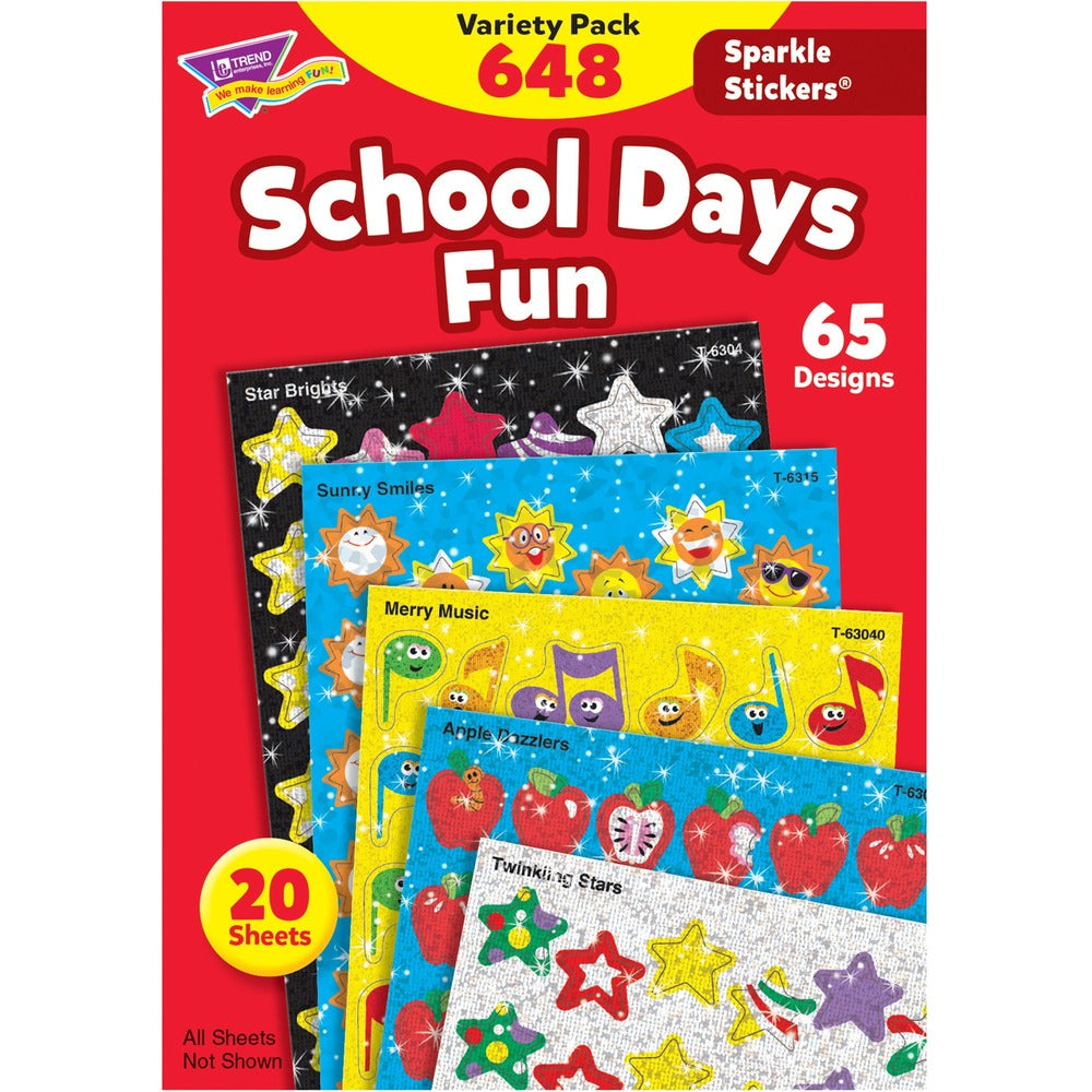 Image of Trend Enterprises Stickers, Sparklers, School Days, 65 Designs, 648/PK