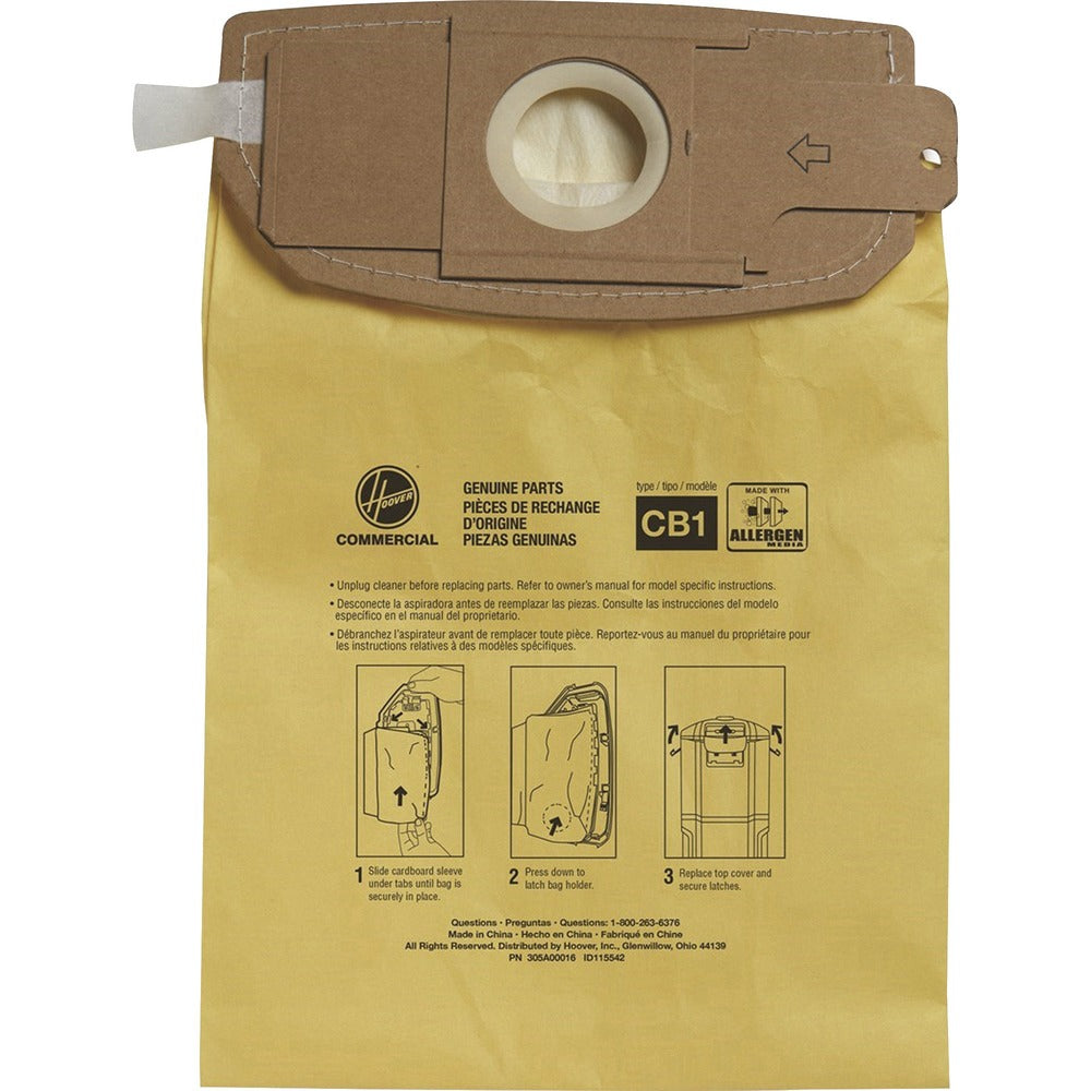 Image of Hoover Allergen Bags, f/Hush Tone BackPack Vacuum,10/PK,6PK/CT,YW