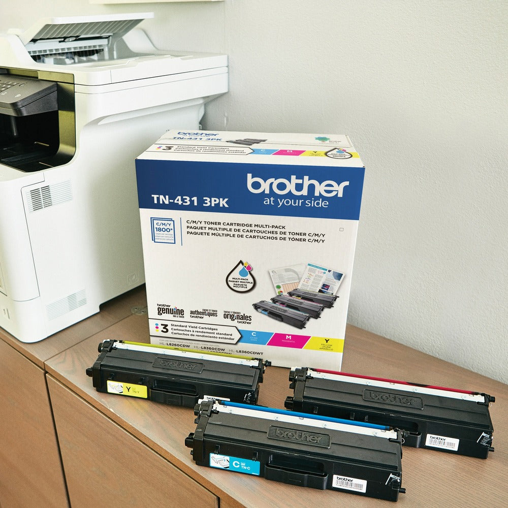 Image of Brother Toner Cartridge, 1800 Yield, 3/BX, CYN/MA/YW