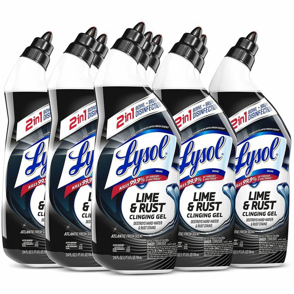 Image of Reckitt Benckiser Toilet Bowl Cleaner, Lime&Rust Remover, 24oz, 9/CT, Blue Top