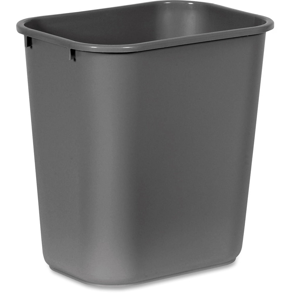 Image of Rubbermaid Commercial Products Waste Bin,Plastic,28 Quart,14-1/4"x10-1/4"x15",12/CT,GY