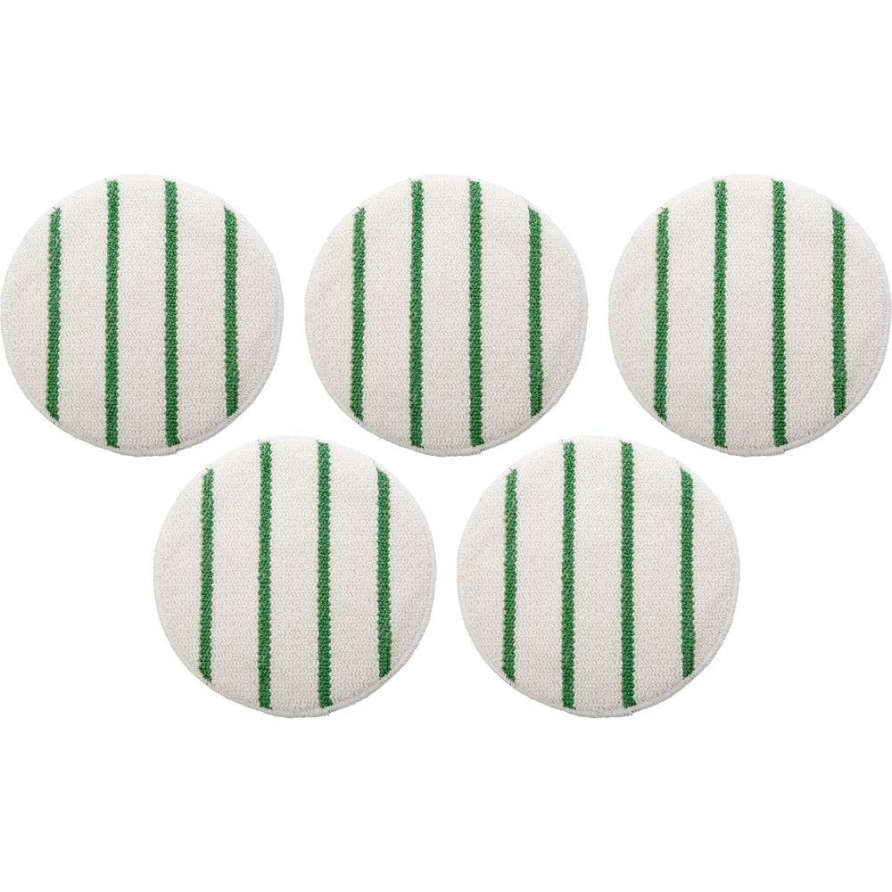 Image of Rubbermaid Commercial Products Carpet Bonnet,w/Scrub Stripes,LowProfile,19"Dia,5/CT,WE/GN