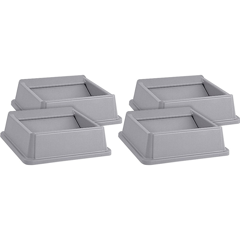 Image of Rubbermaid Commercial Products Untouchable Swing Top Lid, f/3958/3959, 20.1"x6.2", 4/CT, GY