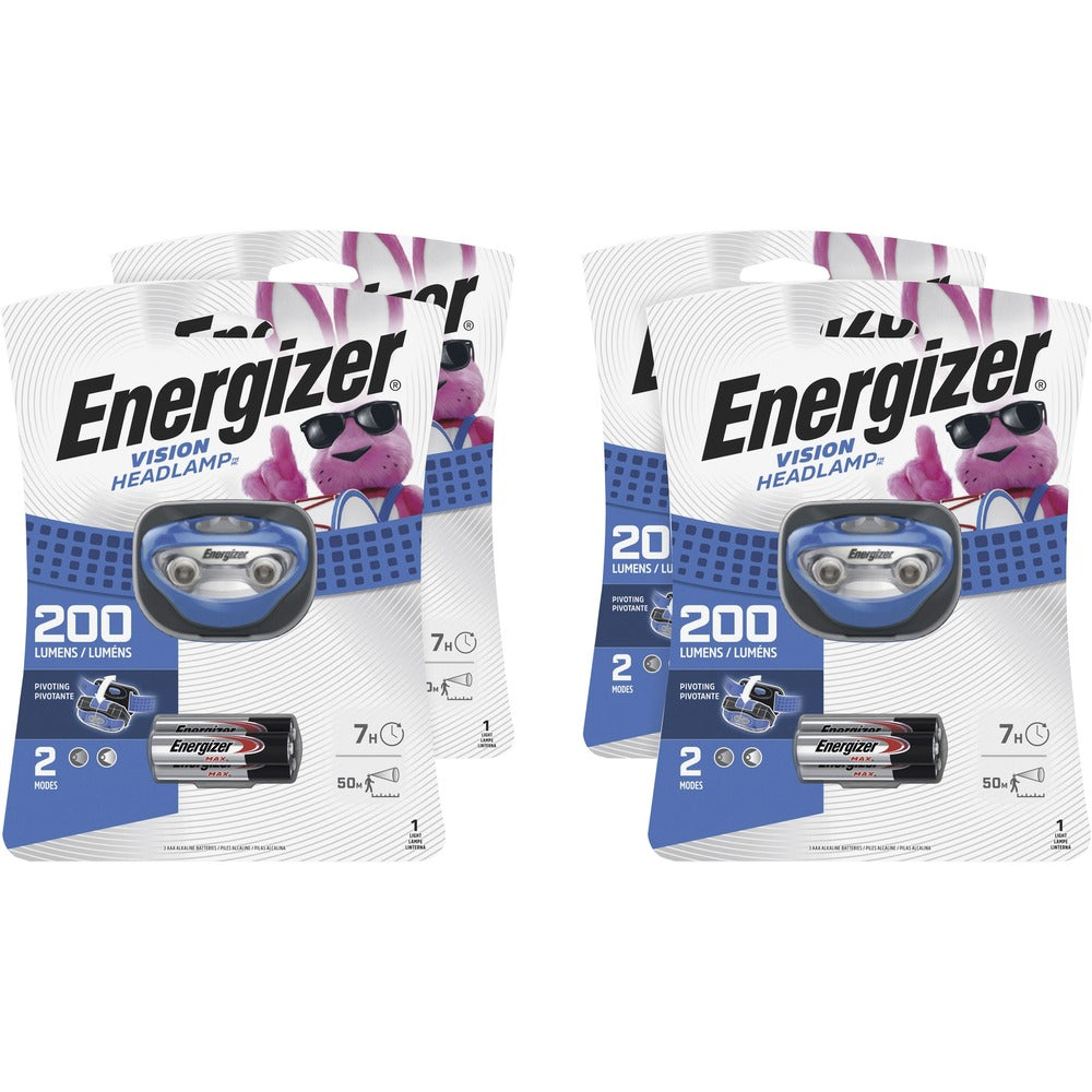 Image of Eveready Battery Co Inc LED Vision Headlight, 200 Lumens, 4/CT, Blue