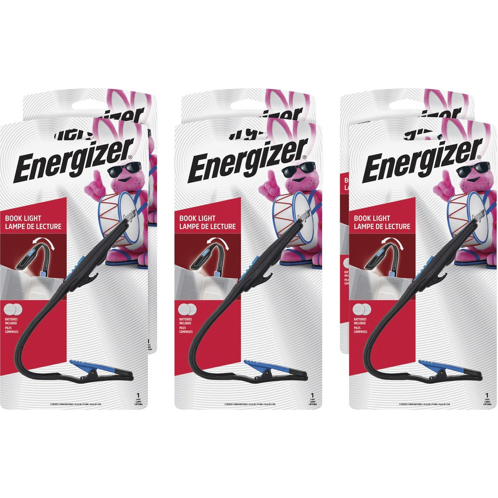 Image of Eveready Battery Co Inc Reading Light, w/ Spring Clip, LED, Flexible, 6/CT, Black