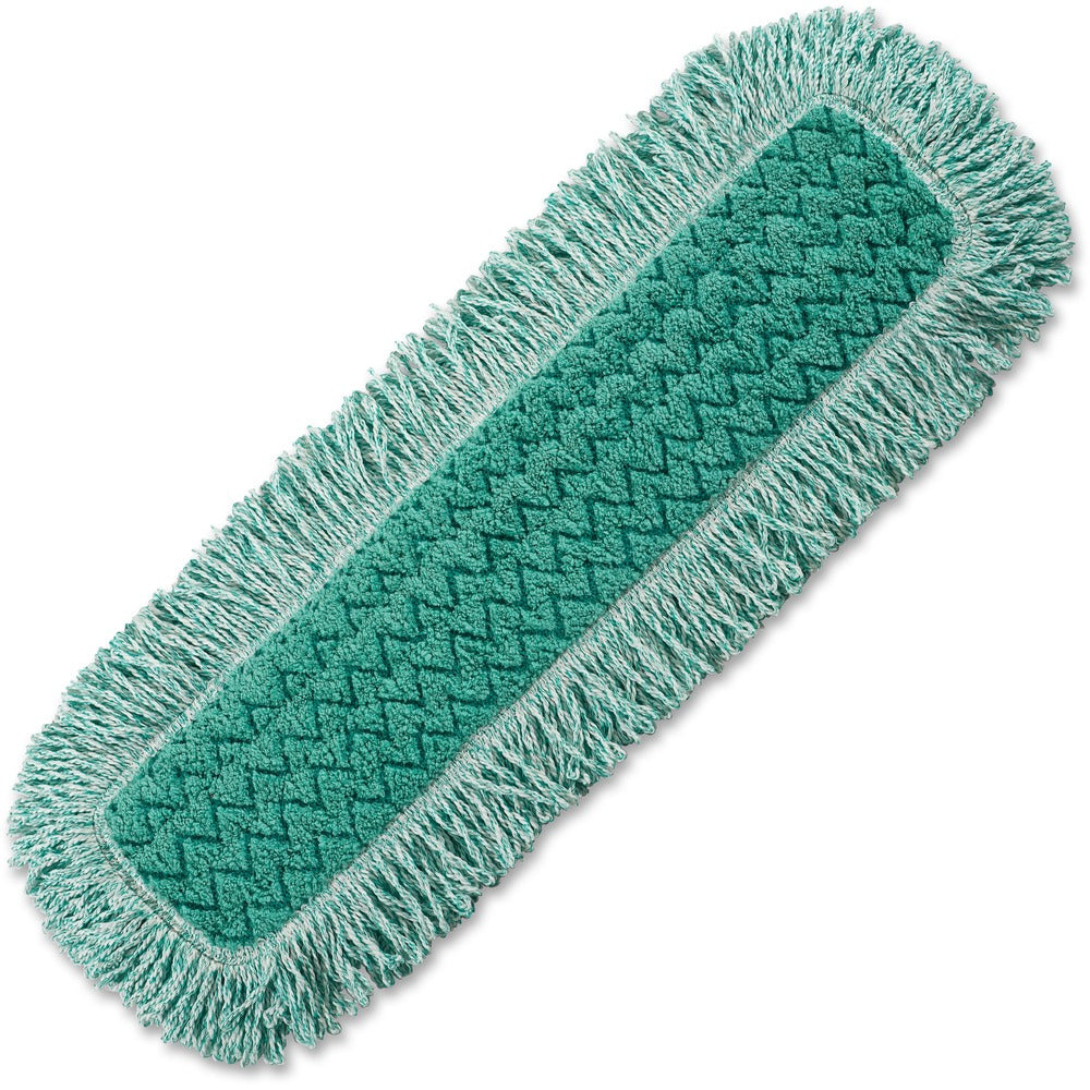 Image of Rubbermaid Commercial Products Dust Mop, Hygen, Microfiber, Fringed, 24", 6/CT, Green