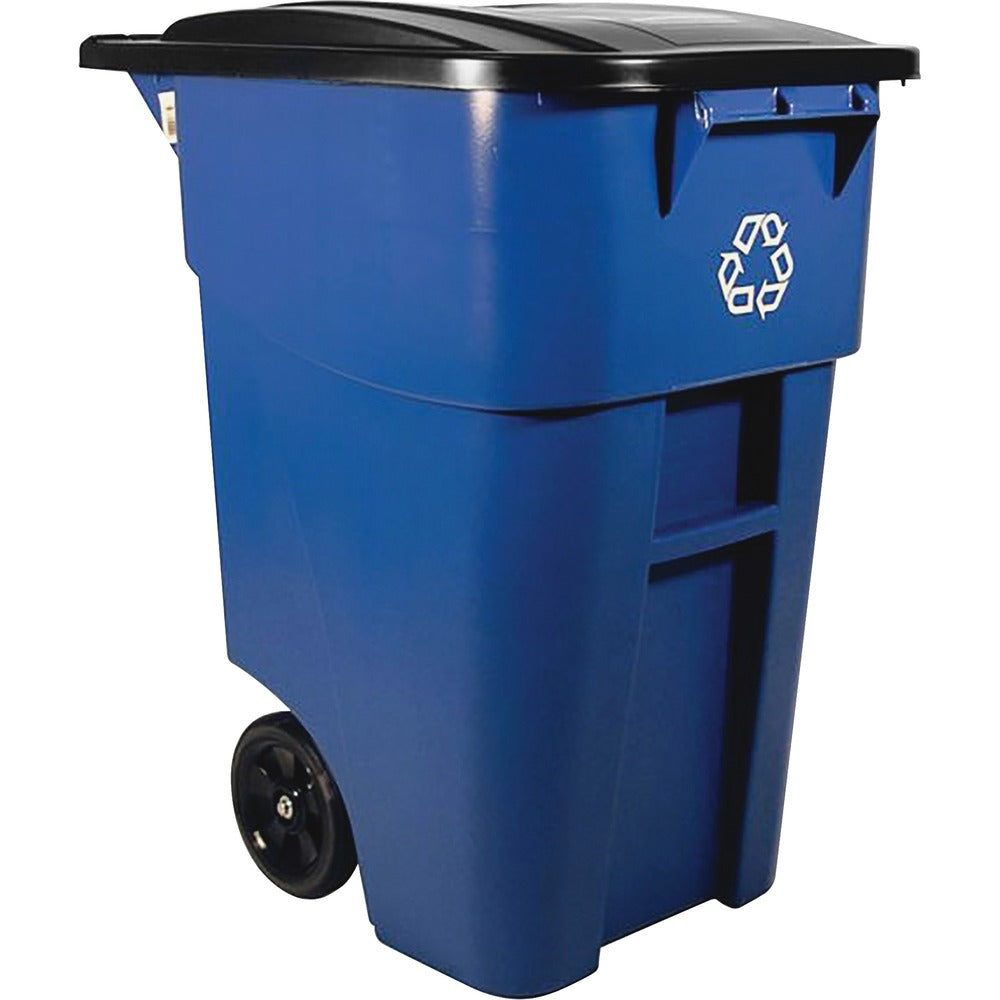 Image of Rubbermaid Commercial Products Brute Recycling Container, Mobile, 50 Gallon, 2/CT, BE