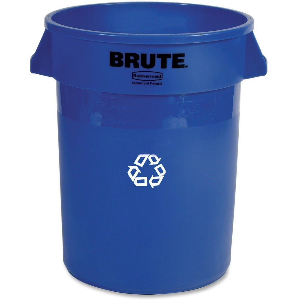 Image of Rubbermaid Commercial Products Recycling Container,Hvy-dty,32 Gal,22"x22"x27-1/4",6/CT,Blue
