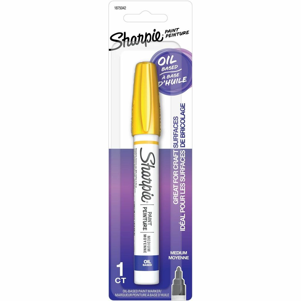Image of Newell Brands Sharpie Paint Marker, Oil-Based, Medium Point, Yellow