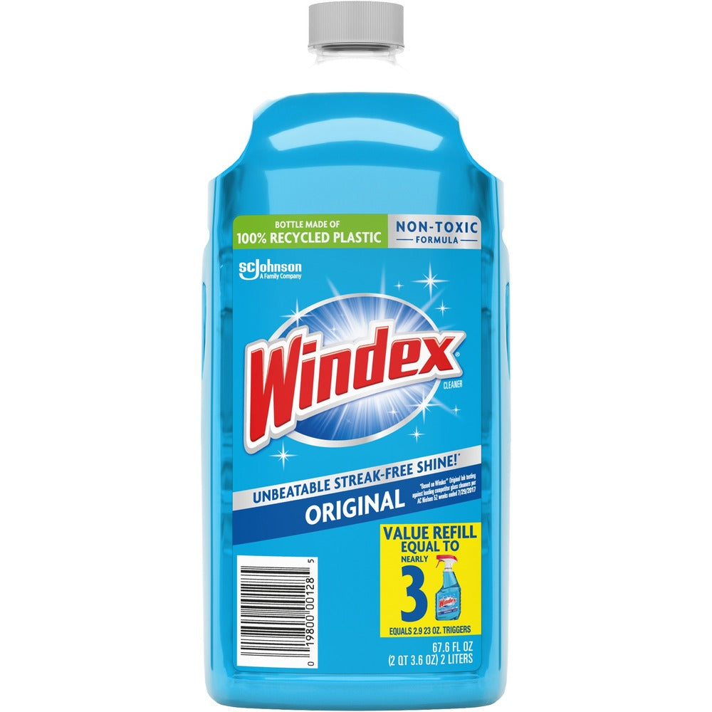 Image of S.C. JOHNSON & SON, INC Glass Cleaner Refill, Windex w/Ammonia-D, 2L, Blue